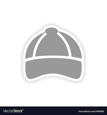 Stylish paper sticker on white background cap vector image