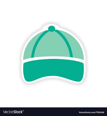 Stylish paper sticker on white background cap vector image
