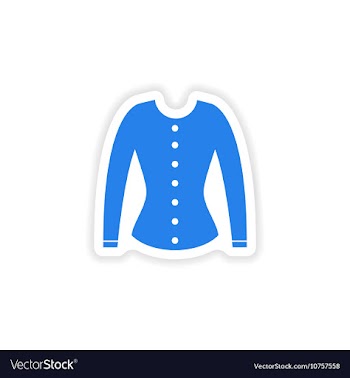Stylish paper sticker on white background cardigan vector image