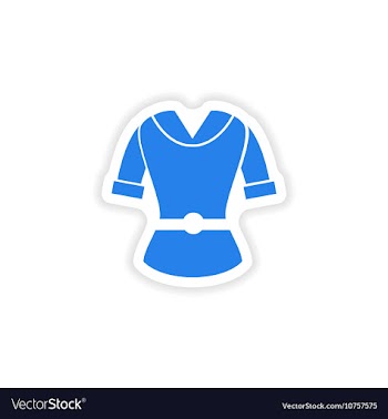 Stylish paper sticker on white background cardigan vector image