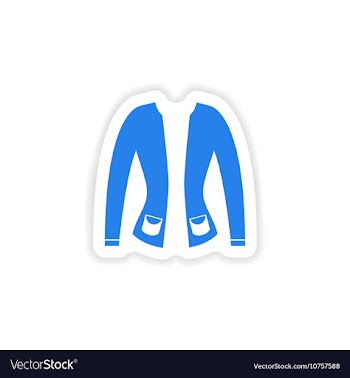 Stylish paper sticker on white background cardigan vector image