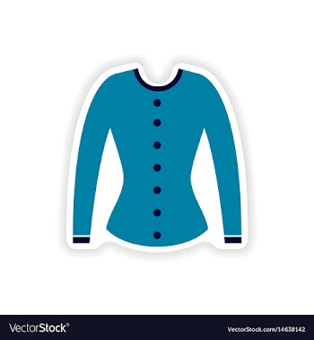 Stylish paper sticker on white background cardigan vector image