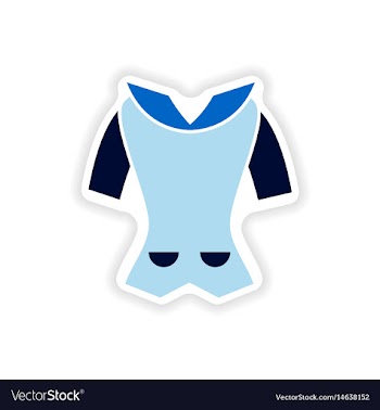 Stylish paper sticker on white background cardigan vector image