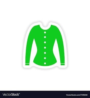 Stylish paper sticker on white background cardigan vector image