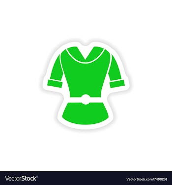 Stylish paper sticker on white background cardigan vector image