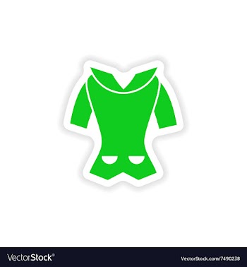 Stylish paper sticker on white background cardigan vector image