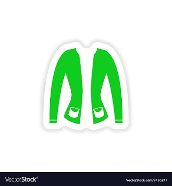 Stylish paper sticker on white background cardigan vector image