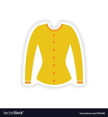 Stylish paper sticker on white background cardigan vector image