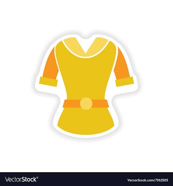 Stylish paper sticker on white background cardigan vector image