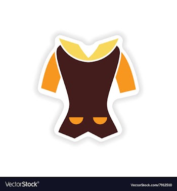 Stylish paper sticker on white background cardigan vector image
