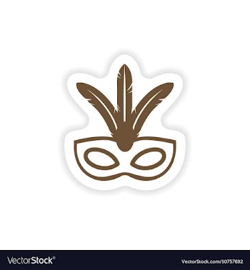 Stylish paper sticker on white background carnival vector image