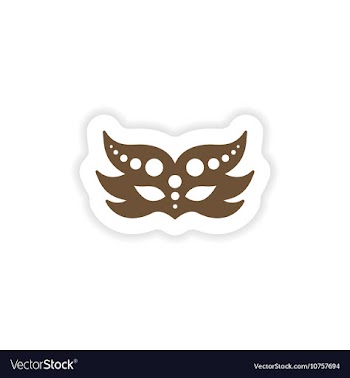 Stylish paper sticker on white background carnival vector image