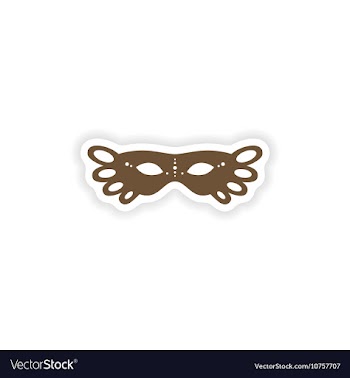 Stylish paper sticker on white background carnival vector image