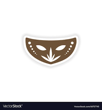Stylish paper sticker on white background carnival vector image