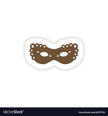 Stylish paper sticker on white background carnival vector image
