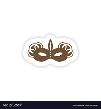 Stylish paper sticker on white background carnival vector image
