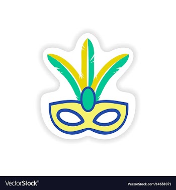 Stylish paper sticker on white background carnival vector image