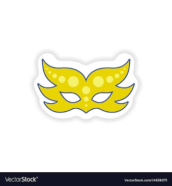 Stylish paper sticker on white background carnival vector image