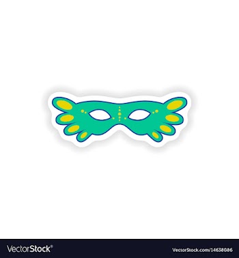 Stylish paper sticker on white background carnival vector image