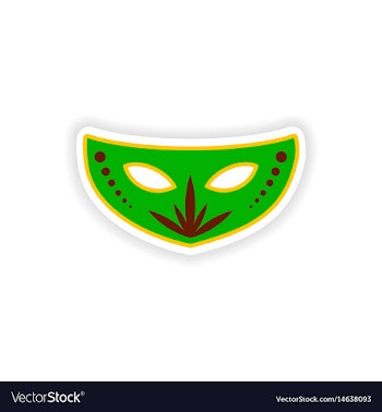 Stylish paper sticker on white background carnival vector image