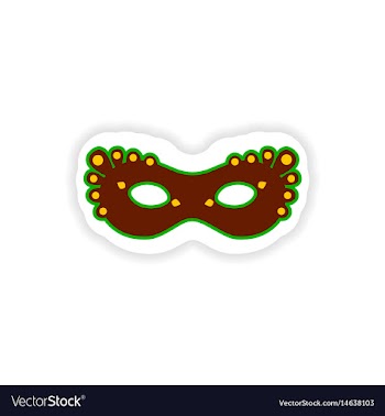 Stylish paper sticker on white background carnival vector image
