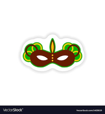 Stylish paper sticker on white background carnival vector image