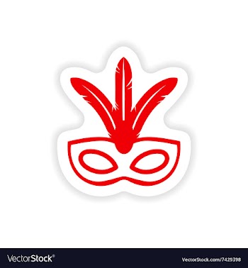Stylish paper sticker on white background carnival vector image