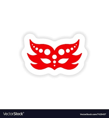 Stylish paper sticker on white background carnival vector image
