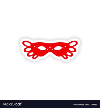 Stylish paper sticker on white background carnival vector image