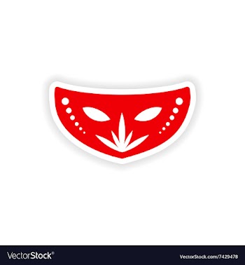 Stylish paper sticker on white background carnival vector image
