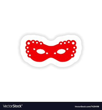 Stylish paper sticker on white background carnival vector image