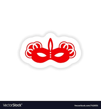 Stylish paper sticker on white background carnival vector image