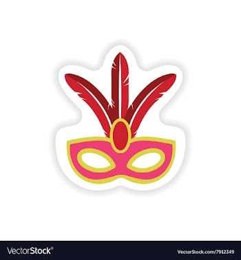 Stylish paper sticker on white background carnival vector image