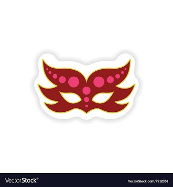 Stylish paper sticker on white background carnival vector image