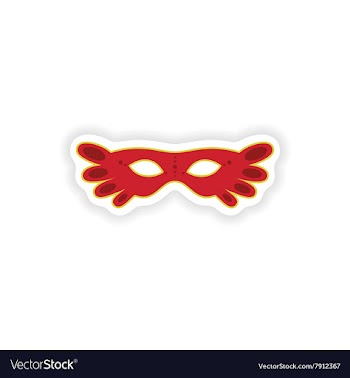 Stylish paper sticker on white background carnival vector image