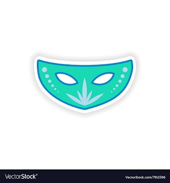 Stylish paper sticker on white background carnival vector image