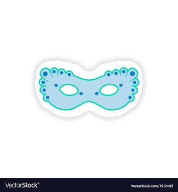 Stylish paper sticker on white background carnival vector image