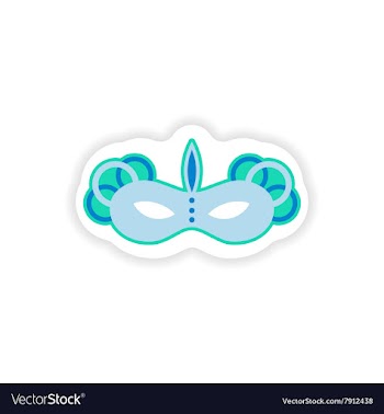 Stylish paper sticker on white background carnival vector image