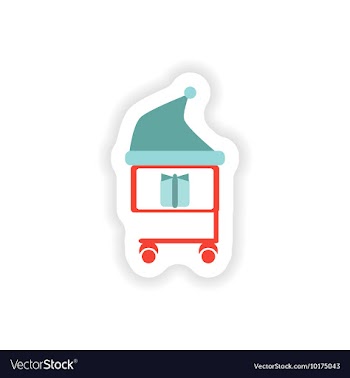 Stylish paper sticker on white background cart vector image