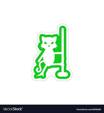 Stylish paper sticker on white background cat vector image