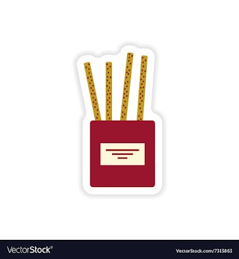 Stylish paper sticker on white background cheese vector image
