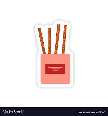 Stylish paper sticker on white background cheese vector image