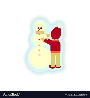 Stylish paper sticker on white background Child vector image