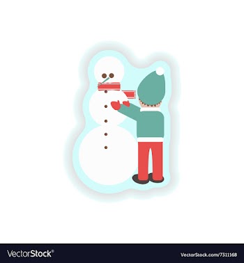 Stylish paper sticker on white background Child vector image