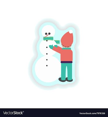 Stylish paper sticker on white background Child vector image
