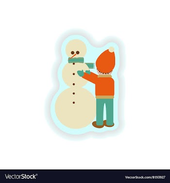 Stylish paper sticker on white background Child vector image