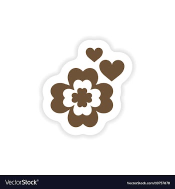 Stylish paper sticker on white background clover vector image