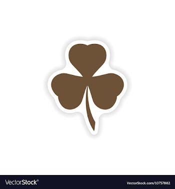 Stylish paper sticker on white background clover vector image