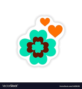 Stylish paper sticker on white background clover vector image