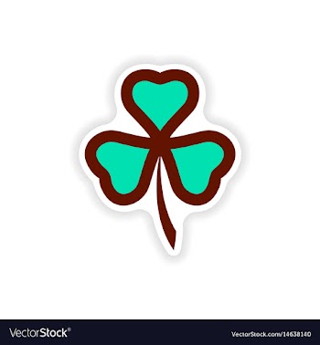 Stylish paper sticker on white background clover vector image